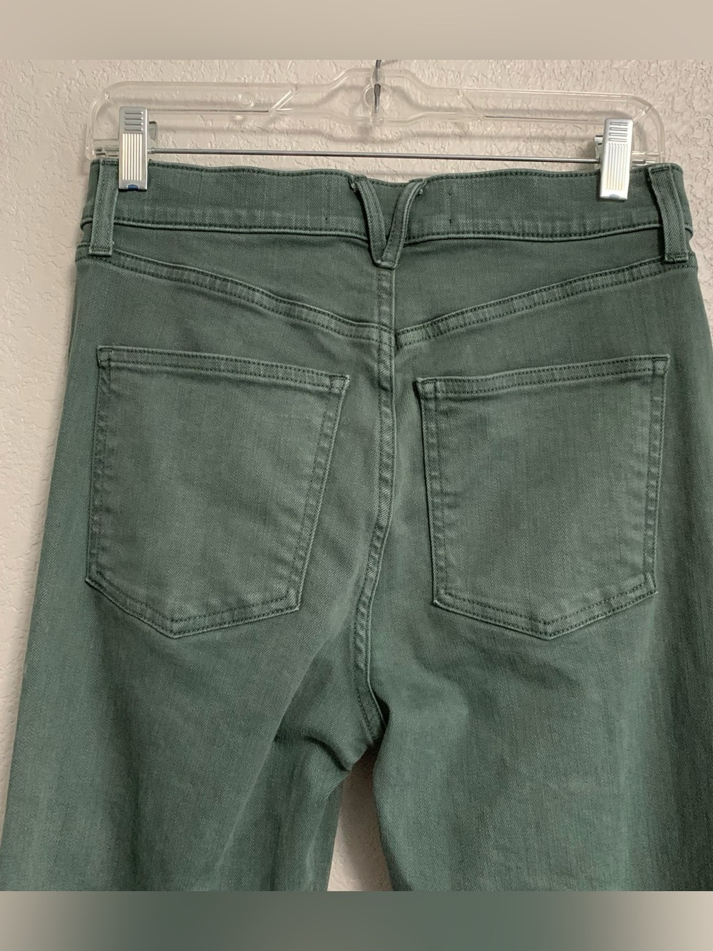 Veronica Beard Jeans Womens 28 Carson Ankle Flare High Rise Raw Hem Green Preppy - Picture 7 of 11